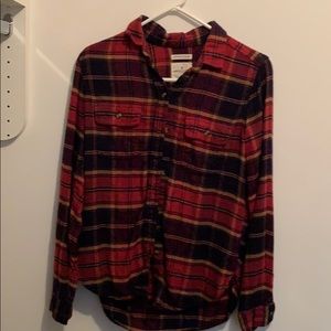 american eagle soft red flannel size xs